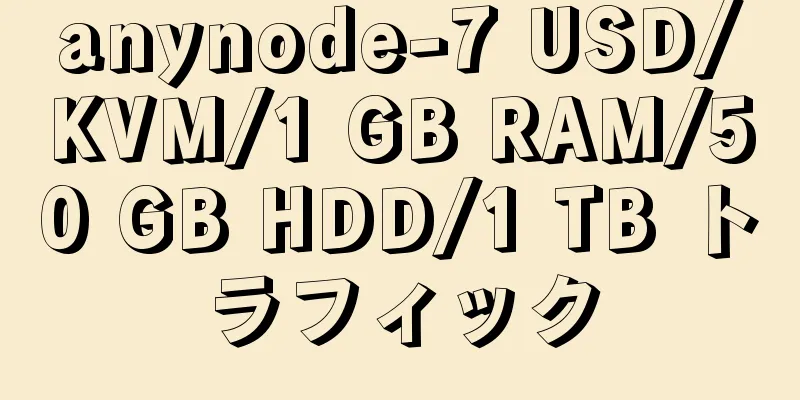 anynode-7 USD/KVM/1 GB RAM/50 GB HDD/1 TB トラフィック