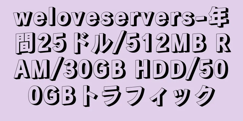 weloveservers-年間25ドル/512MB RAM/30GB HDD/500GBトラフィック
