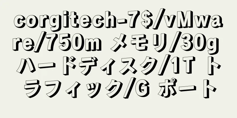 corgitech-7$/vMware/750m メモリ/30g ハードディスク/1T トラフィック/G ポート