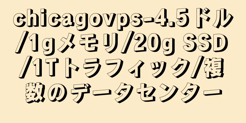chicagovps-4.5ドル/1gメモリ/20g SSD/1Tトラフィック/複数のデータセンター