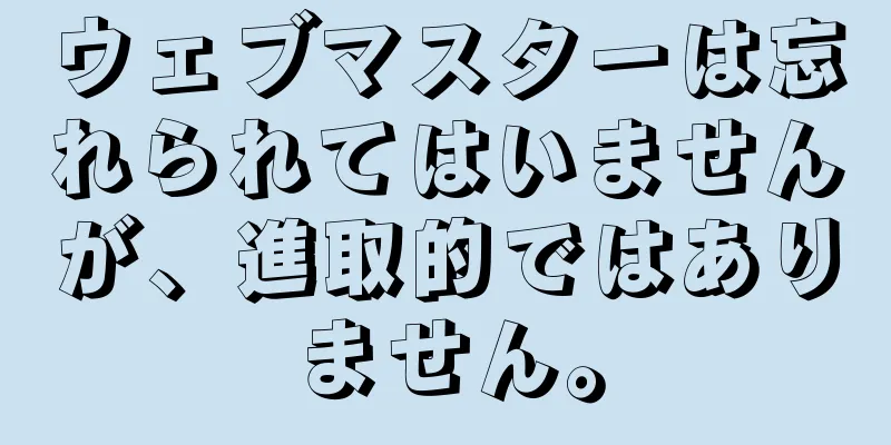 ウェブマスターは忘れられてはいませんが、進取的ではありません。