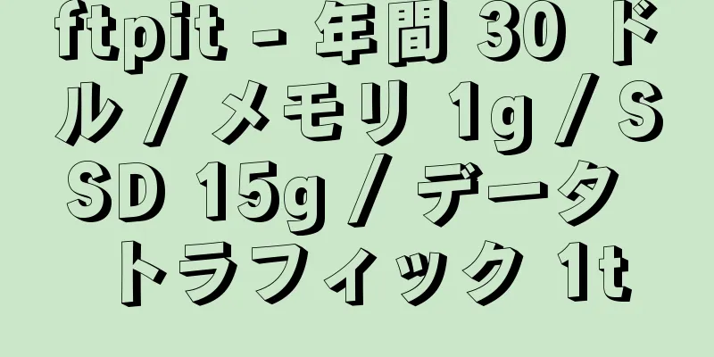 ftpit - 年間 30 ドル / メモリ 1g / SSD 15g / データ トラフィック 1t
