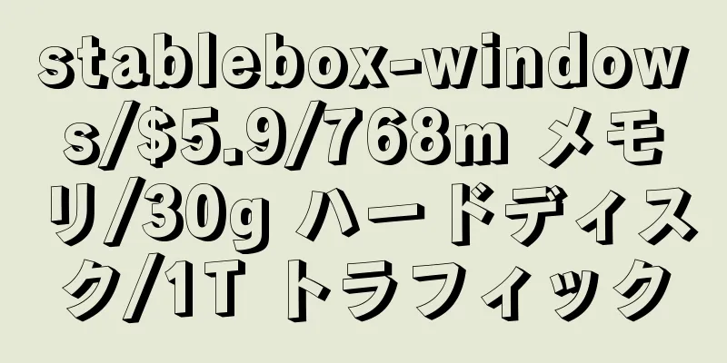 stablebox-windows/$5.9/768m メモリ/30g ハードディスク/1T トラフィック