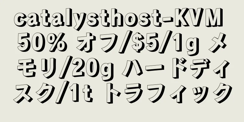 catalysthost-KVM 50% オフ/$5/1g メモリ/20g ハードディスク/1t トラフィック