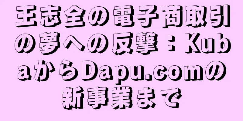 王志全の電子商取引の夢への反撃：KubaからDapu.comの新事業まで