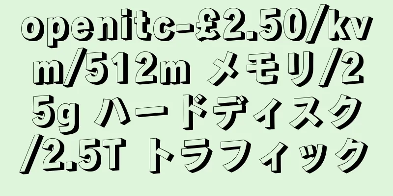 openitc-£2.50/kvm/512m メモリ/25g ハードディスク/2.5T トラフィック