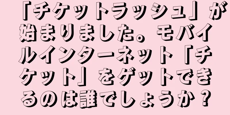 「チケットラッシュ」が始まりました。モバイルインターネット「チケット」をゲットできるのは誰でしょうか？