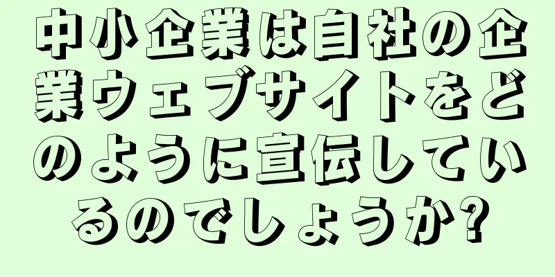 中小企業は自社の企業ウェブサイトをどのように宣伝しているのでしょうか?