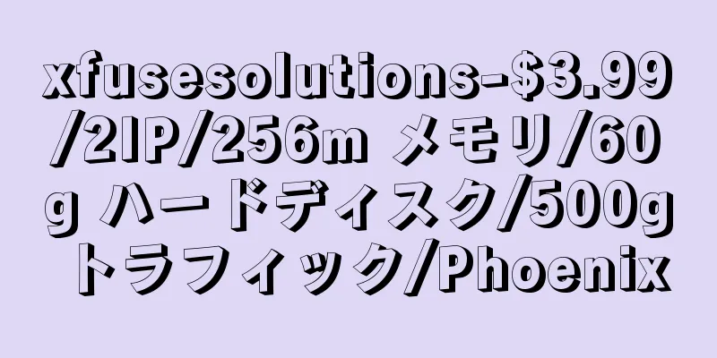 xfusesolutions-$3.99/2IP/256m メモリ/60g ハードディスク/500g トラフィック/Phoenix