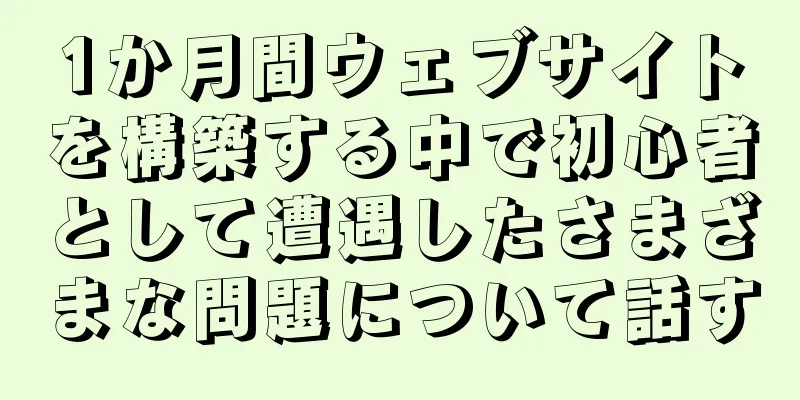1か月間ウェブサイトを構築する中で初心者として遭遇したさまざまな問題について話す