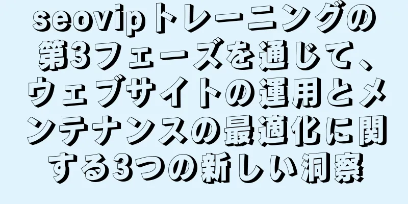 seovipトレーニングの第3フェーズを通じて、ウェブサイトの運用とメンテナンスの最適化に関する3つの新しい洞察