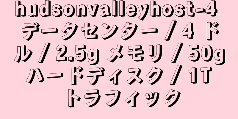 hudsonvalleyhost-4 データセンター / 4 ドル / 2.5g メモリ / 50g ハードディスク / 1T トラフィック