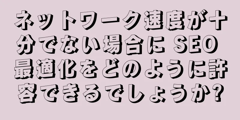ネットワーク速度が十分でない場合に SEO 最適化をどのように許容できるでしょうか?