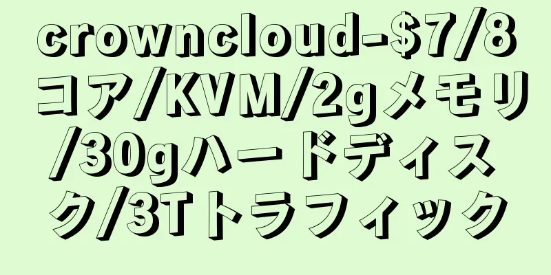 crowncloud-$7/8コア/KVM/2gメモリ/30gハードディスク/3Tトラフィック