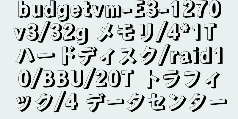 budgetvm-E3-1270v3/32g メモリ/4*1T ハードディスク/raid10/BBU/20T トラフィック/4 データセンター