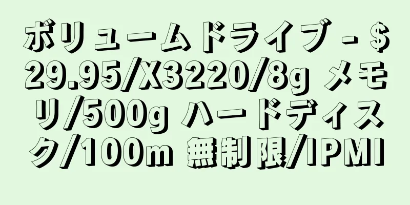 ボリュームドライブ - $29.95/X3220/8g メモリ/500g ハードディスク/100m 無制限/IPMI