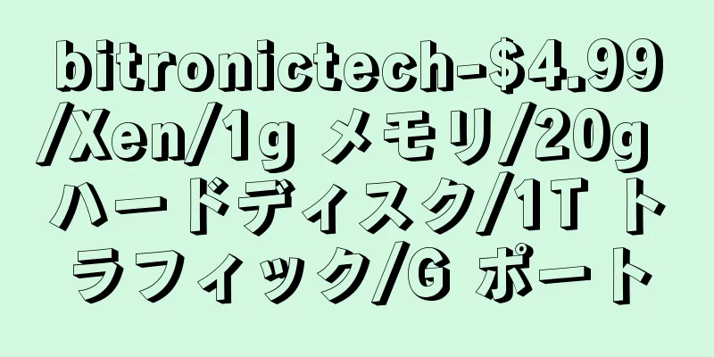 bitronictech-$4.99/Xen/1g メモリ/20g ハードディスク/1T トラフィック/G ポート