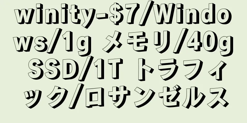 winity-$7/Windows/1g メモリ/40g SSD/1T トラフィック/ロサンゼルス