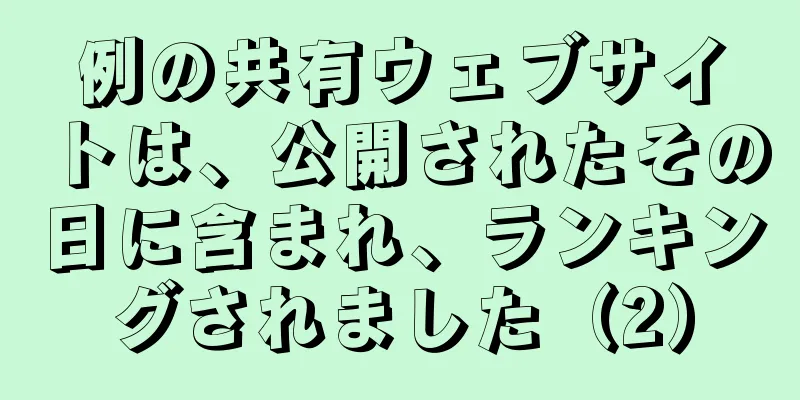 例の共有ウェブサイトは、公開されたその日に含まれ、ランキングされました（2）