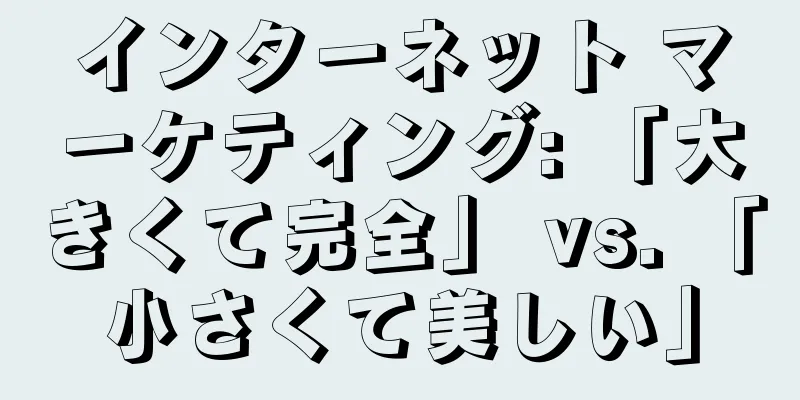 インターネット マーケティング: 「大きくて完全」 vs. 「小さくて美しい」