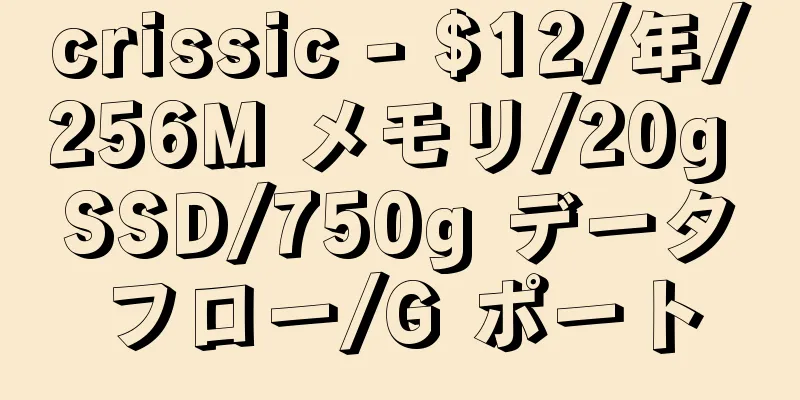 crissic - $12/年/256M メモリ/20g SSD/750g データフロー/G ポート