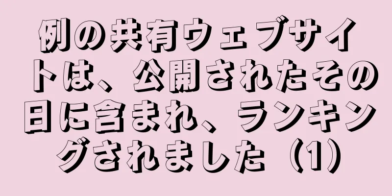例の共有ウェブサイトは、公開されたその日に含まれ、ランキングされました（1）