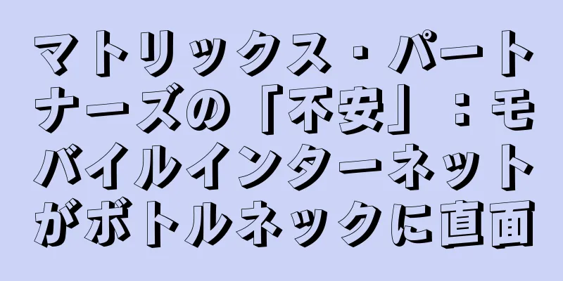 マトリックス・パートナーズの「不安」：モバイルインターネットがボトルネックに直面