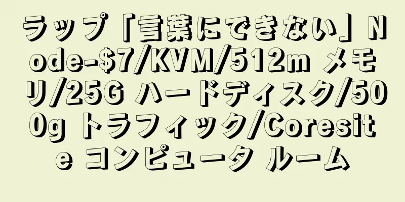 ラップ「言葉にできない」Node-$7/KVM/512m メモリ/25G ハードディスク/500g トラフィック/Coresite コンピュータ ルーム