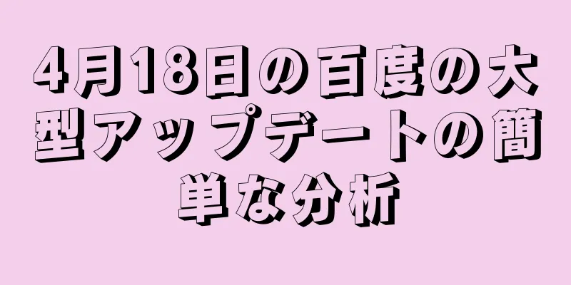 4月18日の百度の大型アップデートの簡単な分析