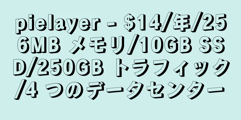 pielayer - $14/年/256MB メモリ/10GB SSD/250GB トラフィック/4 つのデータセンター