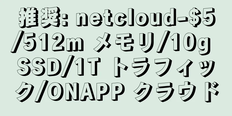 推奨: netcloud-$5/512m メモリ/10g SSD/1T トラフィック/ONAPP クラウド