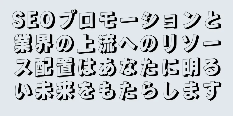 SEOプロモーションと業界の上流へのリソース配置はあなたに明るい未来をもたらします