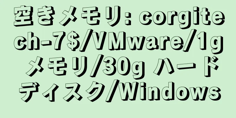 空きメモリ: corgitech-7$/VMware/1g メモリ/30g ハードディスク/Windows