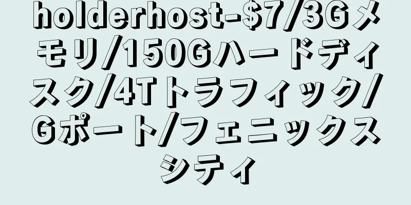 holderhost-$7/3Gメモリ/150Gハードディスク/4Tトラフィック/Gポート/フェニックスシティ