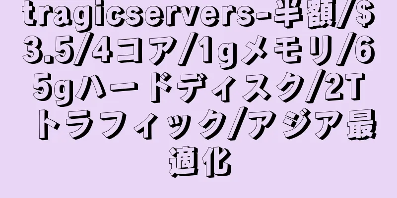 tragicservers-半額/$3.5/4コア/1gメモリ/65gハードディスク/2Tトラフィック/アジア最適化