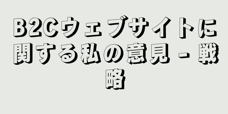 B2Cウェブサイトに関する私の意見 - 戦略