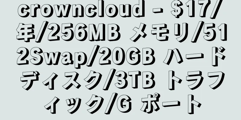 crowncloud - $17/年/256MB メモリ/512Swap/20GB ハードディスク/3TB トラフィック/G ポート