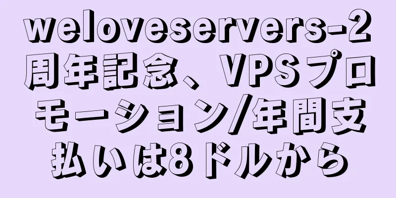 weloveservers-2周年記念、VPSプロモーション/年間支払いは8ドルから