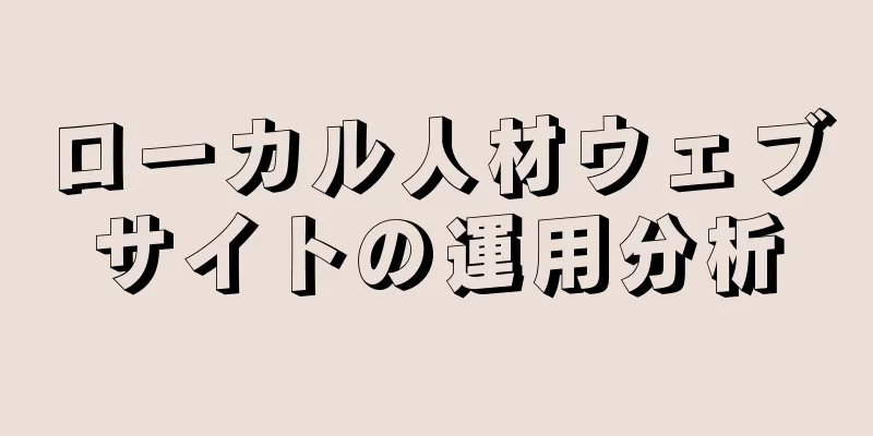 ローカル人材ウェブサイトの運用分析