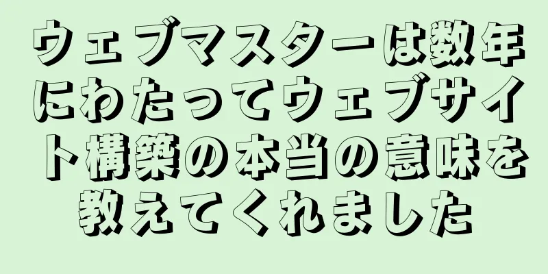 ウェブマスターは数年にわたってウェブサイト構築の本当の意味を教えてくれました
