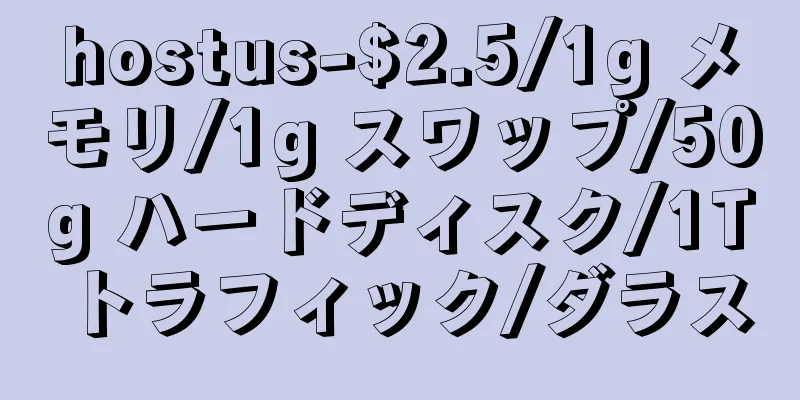 hostus-$2.5/1g メモリ/1g スワップ/50g ハードディスク/1T トラフィック/ダラス
