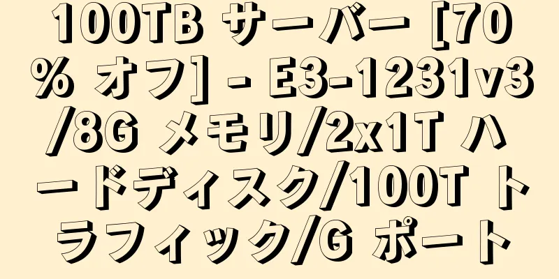 100TB サーバー [70% オフ] - E3-1231v3/8G メモリ/2x1T ハードディスク/100T トラフィック/G ポート