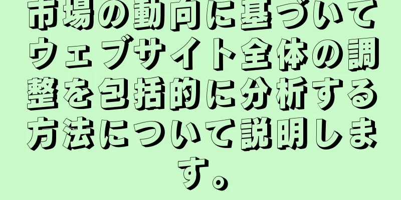 市場の動向に基づいてウェブサイト全体の調整を包括的に分析する方法について説明します。