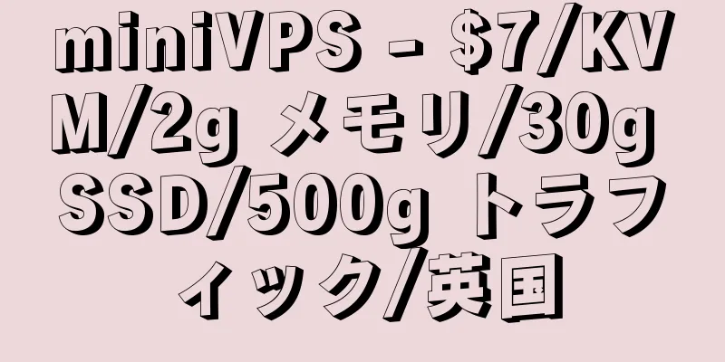 miniVPS - $7/KVM/2g メモリ/30g SSD/500g トラフィック/英国