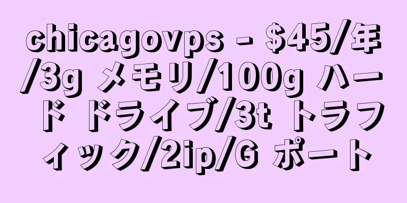 chicagovps - $45/年/3g メモリ/100g ハード ドライブ/3t トラフィック/2ip/G ポート