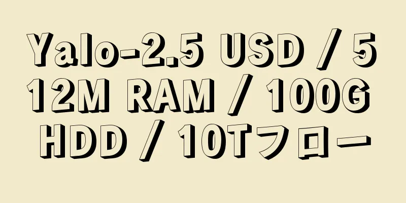 Yalo-2.5 USD / 512M RAM / 100G HDD / 10Tフロー