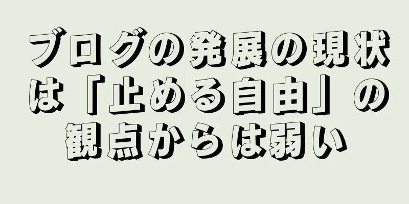 ブログの発展の現状は「止める自由」の観点からは弱い