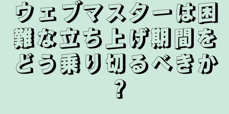 ウェブマスターは困難な立ち上げ期間をどう乗り切るべきか？