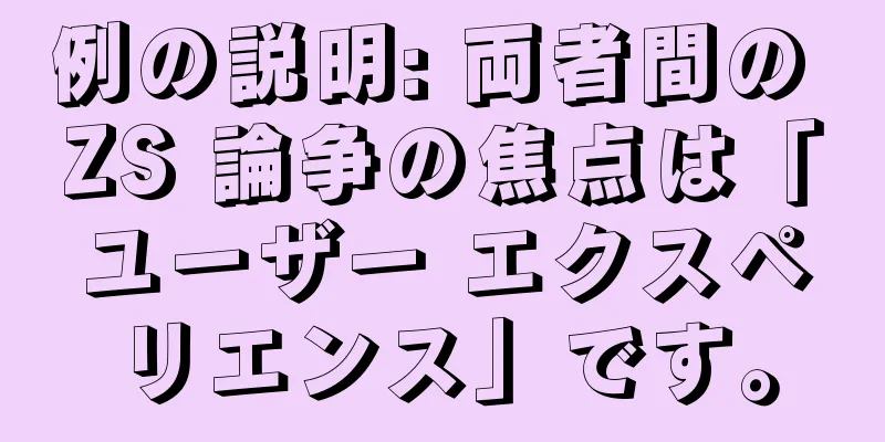 例の説明: 両者間の ZS 論争の焦点は「ユーザー エクスペリエンス」です。