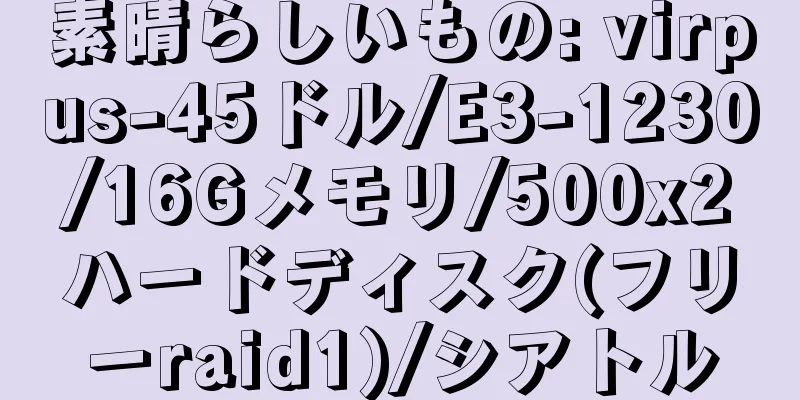 素晴らしいもの: virpus-45ドル/E3-1230/16Gメモリ/500x2ハードディスク(フリーraid1)/シアトル